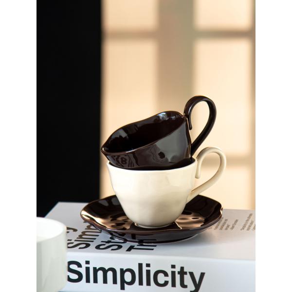 Novelty Design Style Handmade Ceramic Coffee Cups And Saucers For Sustainable