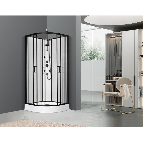 Bathroom Shower Cabins , Shower Units 850 X 850 X 2250 mm Black aluminium