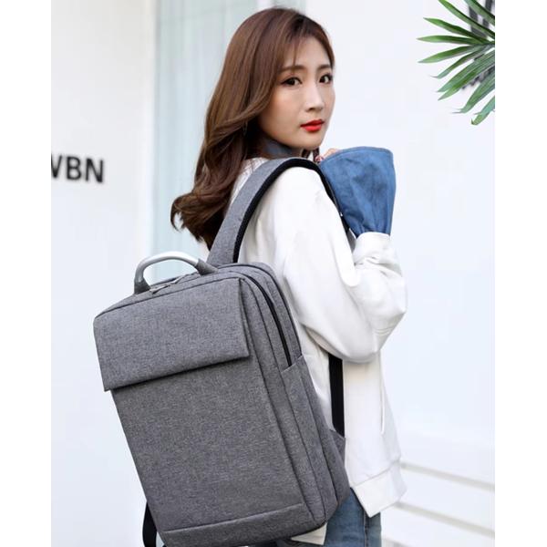Customizable Logo Anti-Theft Grey Computer Backpack Perfect Business Laptop Bag for Colleagues and Frequent Travelers