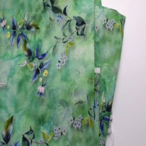 China Ramie Hemp Polyester Lycra Sublimation Printing Fabric For Garment on sale