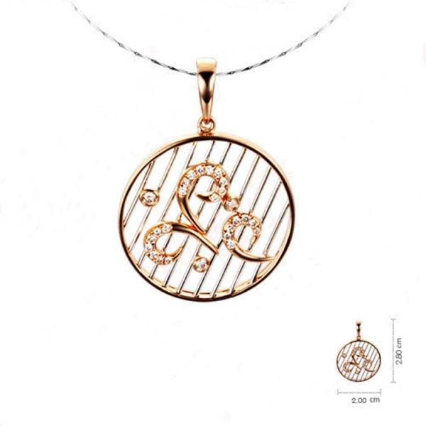 New Design 18K Rose Gold White Gold Two Tone Round Charm Necklace (GDN006)