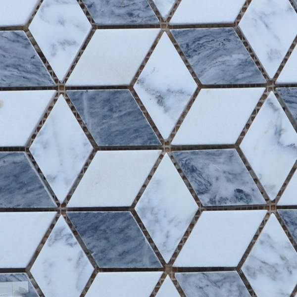 Cubic Shaped External Garden Mosaic Tiles Border Mosaic Path Tiles For Kitchen Backsplash