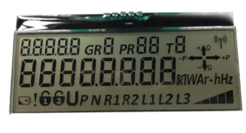 17 Digits 7 Segment Custom LCD Module with Transflective LCD Display and I2C Serial Interface for Energy Meter