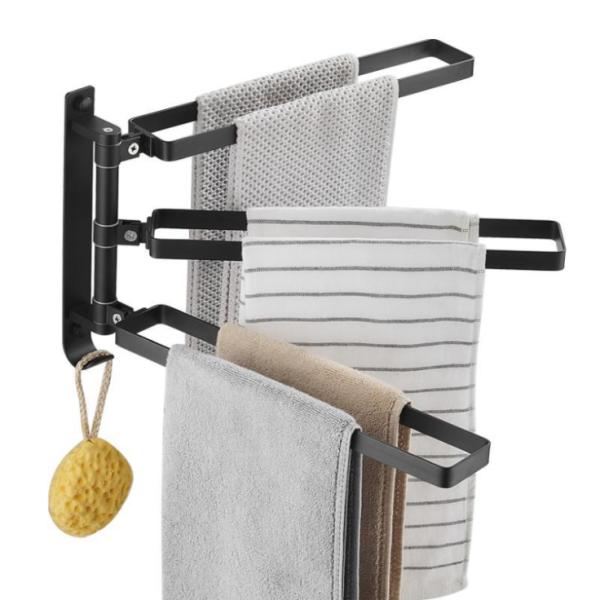 Aluminum 4 Layers Movable Hanging Towel Rack