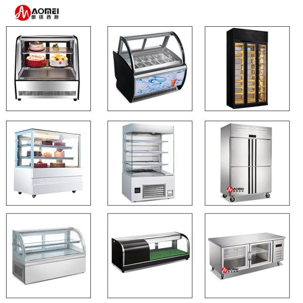 Stainless Steel Cake Chiller Showcase with Glass Display and Temperature Range of 2-8
