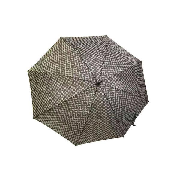 Fiberglass Auto Open Stick Umbrella Firm Grip Windproof Frame Brownness