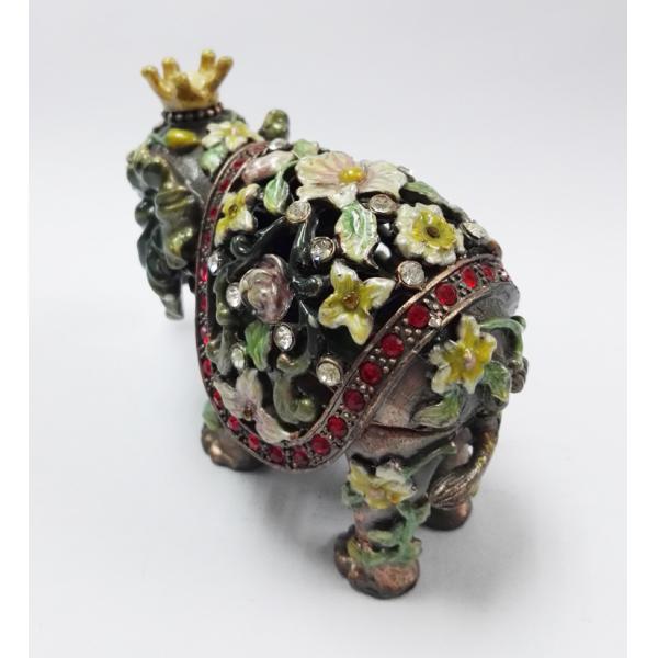 HOT Selling Elephant Custom Metal Jewelry Box Cute Elephant shaped metal jewelry boxes