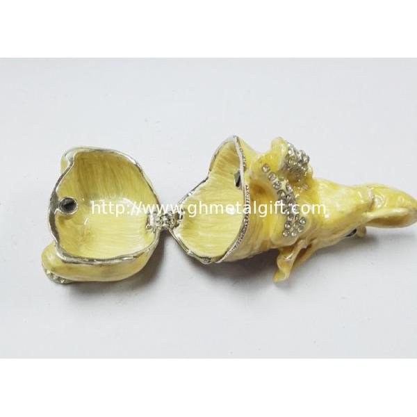 Elephant Metal Crystal Rhinestone Jewelry Box Trinket Boxes