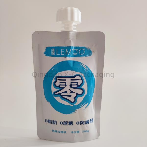 Custom Corner Spout Stand Up Bag Heat Seal Pouch For Liquid Puree Packaging