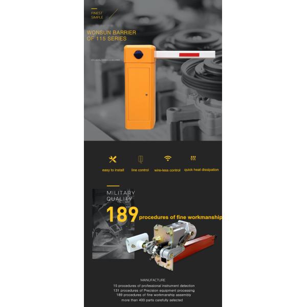 Adjustable 0.6S 3M Arm IP55 RS485 Vehicle Barrier Gate For Intelligent Parking System