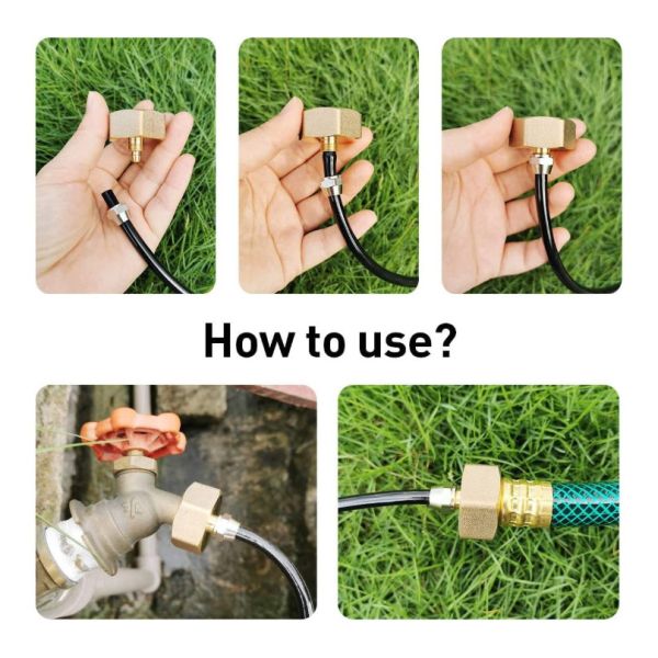 3/4'' Hose Thread Bib Swivel To 1/4'' Tubing Brass Blow Out Plug