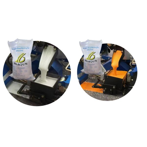 Road Line Paint Yellow White Color Traffic Coating Powder Thermoplastic Hot Melt Road Marking Paint HUAQUN