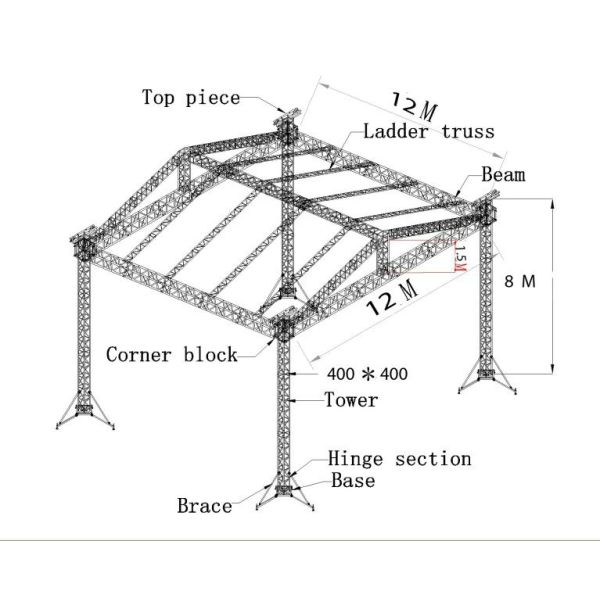 Square Tower Aluminum Stage Truss High Corrosion Resistance 0.5M-4M For Outdoors Concert ,Show