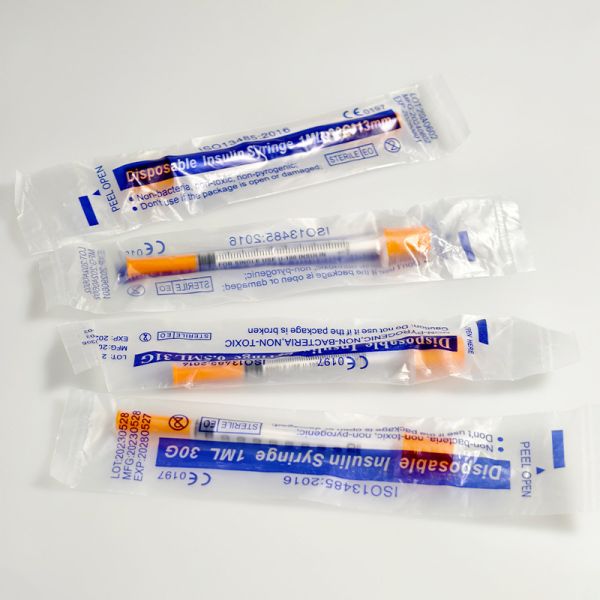 EO sterilized Orange Disposable Surgery Consumables Insulin 30g Needle Syringe