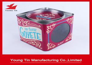 Square Empty Metal Coffee Tins , YT1054 Coffee Tin Cans With Removable Cover