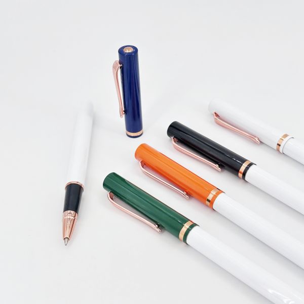 Colorful Plug In Type Metal Roller Ball Pen 0.5mm Aluminum Barrel Signature Pen