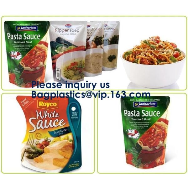 Stand Up Zipper Oven Microwave Cooking Bags /Retort Pouch/Microwave Bag For Liquid Organic Soup Packaging Bagease