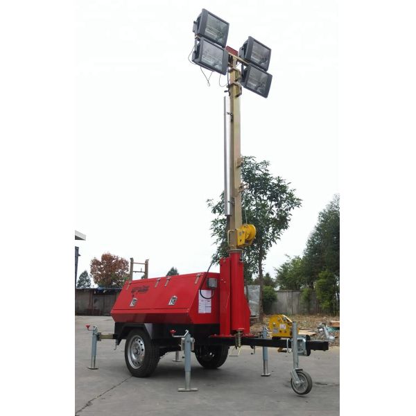 4x350W 9m Diesel Portable Light Tower 2KW Honda Generator Crane Light