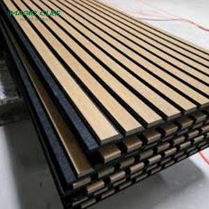 Customized Pattern Fireproof MDF Acoustic Wood Slat Panels with 13mm Edge to
