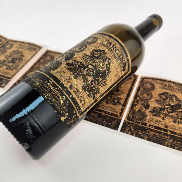 Recycled Oak Texture Custom Whiskey Bottle Labels Small Adhesive Labels