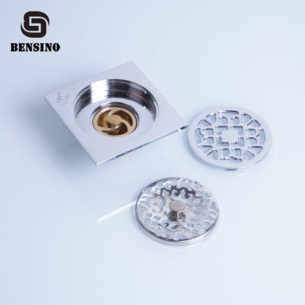 Hotel 100 Mm Square Floor 360g Brass Sink Strainer