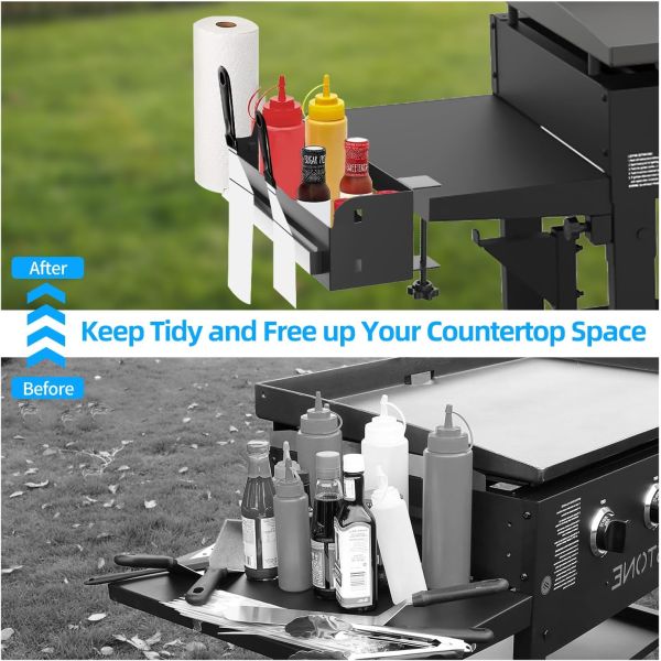 Charcoal Barbecue Grill Accessories Holder with Magnetic Strip Paper Towel Holder