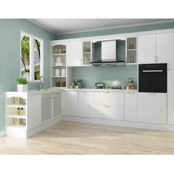 Wood Furniture Hpl Door Modern Prefab Kitchen Cabinets