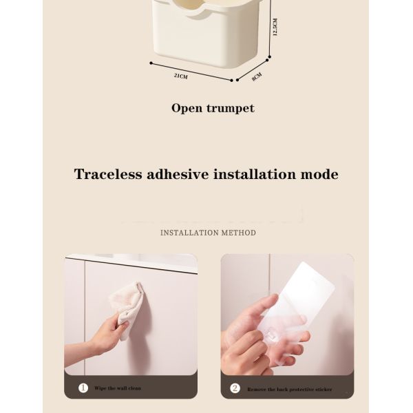 Load-Bearing Strong Hanging Household Trash Can Kitchen Preferred Non-Punching Bent Wall Hanging Trash Can