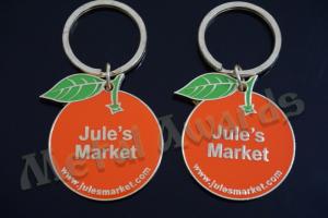 Quality Creative Apple Logo Keyring , Funny Mens Designer Keychains 50mm Size wholesale