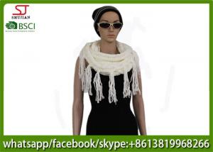 China 320g 80*25cm 100%Acrylic Knitting white snood scarf Hot sale  factory  keep warm fashion match clothes on sale