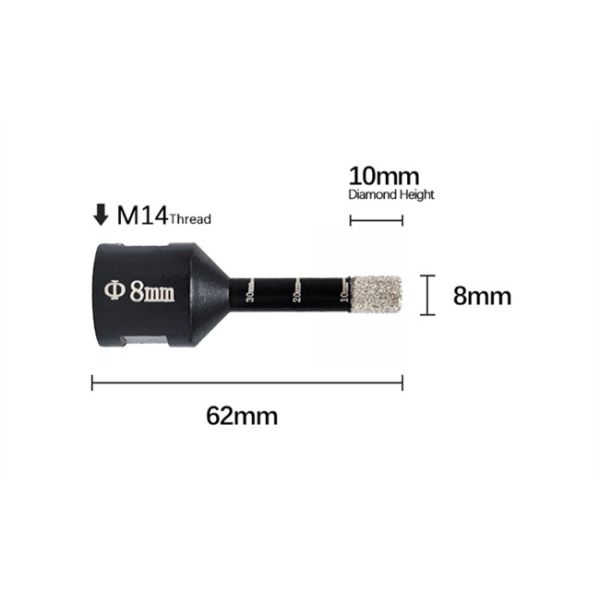 45mn Diamond Masonry Core Drill Bit 6mm 12mm 14mm For Power Drill