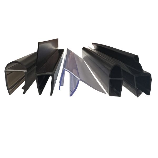 Black PVC Custom Shower Door Bottom Sealing Strip for Bathroom Glass Door Waterproof