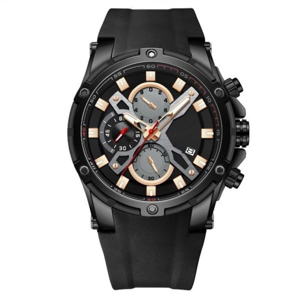 Chronograph Alloy Quartz Wrist Watch 47mm Dial Diameter Multifunctional