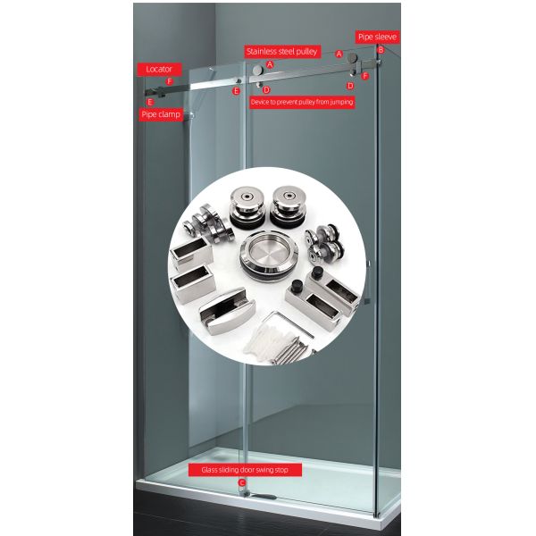 Effortlessly Slide Your Shower Door with Our Elegant Stainless Steel Sliding Hardware