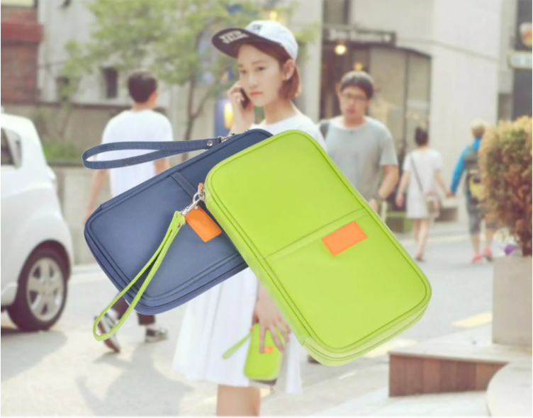 420D Nylon Travel Wallet Passport Holder Document Organizer Custom Acceptable
