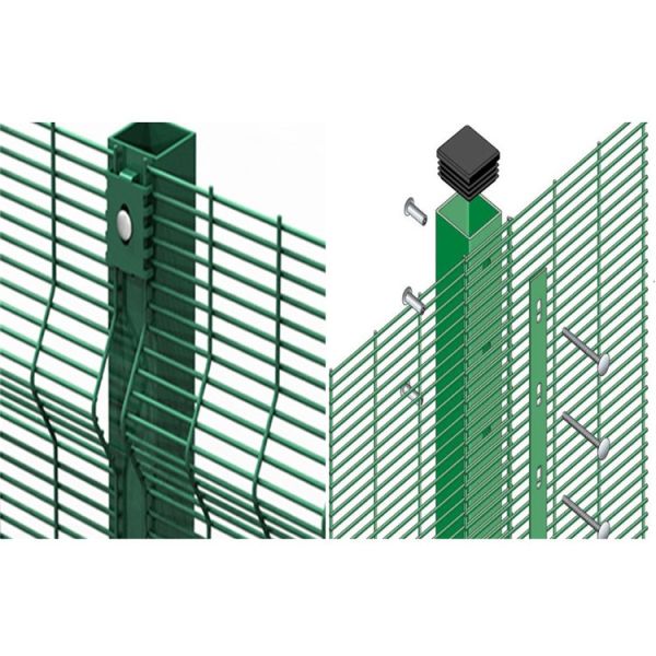 V Types 358 Anti Climb Fence Perimeter Clear View Fence With Barbed Wire On Top