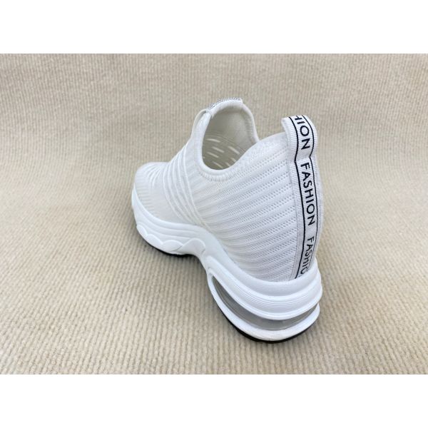 Mesh Upper Womens White Platform Loafers PU Outsole Flatform Loafers