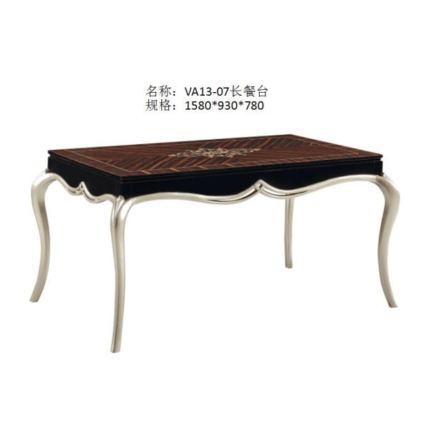 Luxury furniture for Villa house Reception table and Console cabients by Ebony wood in Glossy painting Sliver leaf
