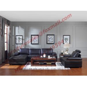 China Italy Leather Sofa with L-Shape in Wooden Sofa Set on sale