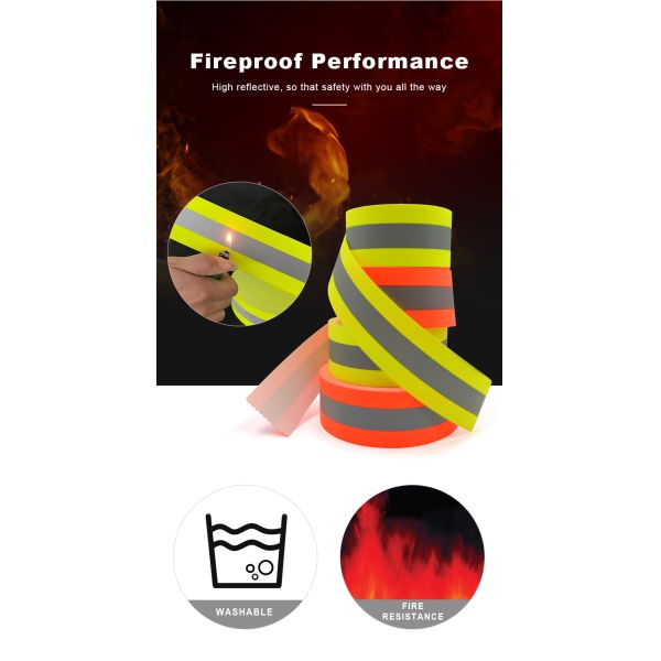 fireproof flame retardant Reflective Tape For Clothing Fire Retardant Reflective Fabric EN 20471 Class 2