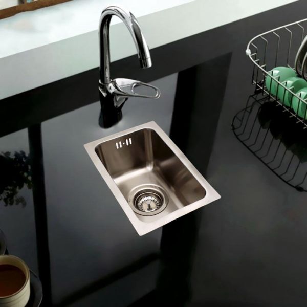 Single Basin Corner Kitchen Bathroom Sinks Stainless Steel With Drainer Water Tube