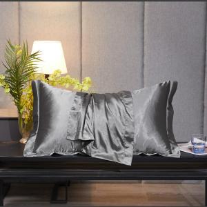 Quality Grey Bedroom 25mm Satin Silk Pillowcase Non Toxic For 30×30inch Bed wholesale