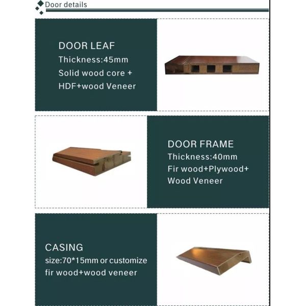 Wood Veneer Laminate HPL Doors 2.1m Composite Wooden Door