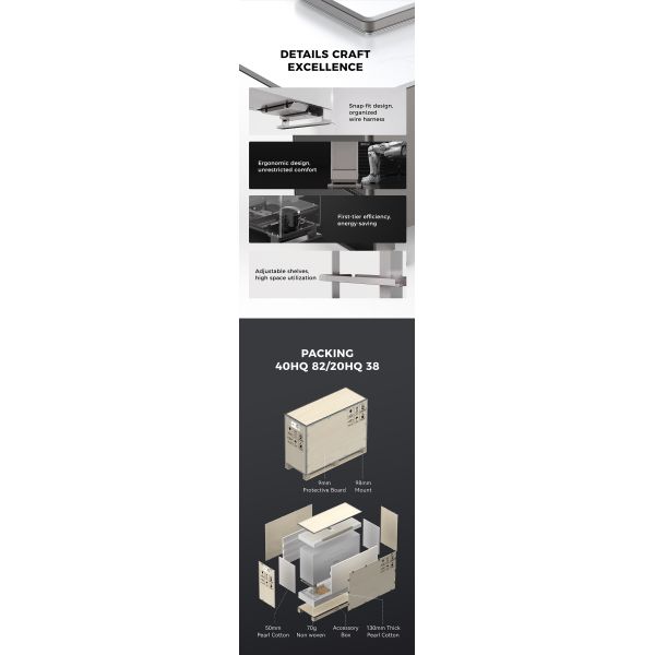 Home Furniture Modern Aluminum alloy Dining Table with Refrigerator Lift up and Smart