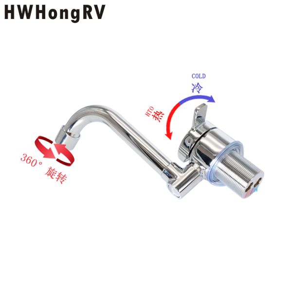 4 way rotatable finishRv Faucets Yacht Small Space Kitchen Tap Faucet with electroplating finish