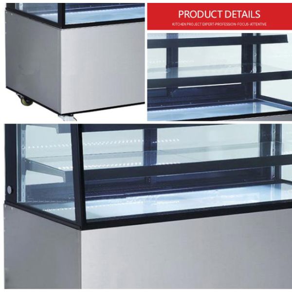 LED Light Hook Face 480W Cake Display Fridge