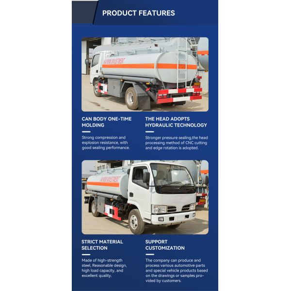 6000L Fuel Oil Tanker Truck 4x2 Drive Wheel Diesel And Petrol Tanker Truck