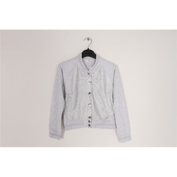 Black Grey Kids Terry Bomber Jacket 65% Polyester 35% Cotton