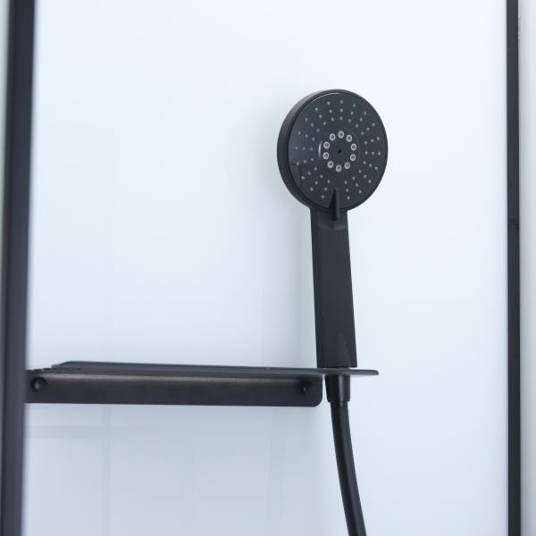 Bathroom Shower Cabins , Quadrant Shower Units 1100 X 800 X 2250 mm black aluminium