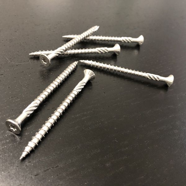 8G x 40mm Stainless Steel 304#10 Star Drive Double CSK Head w/ Ribs, Type 17 Point Outdoor Deck Screws